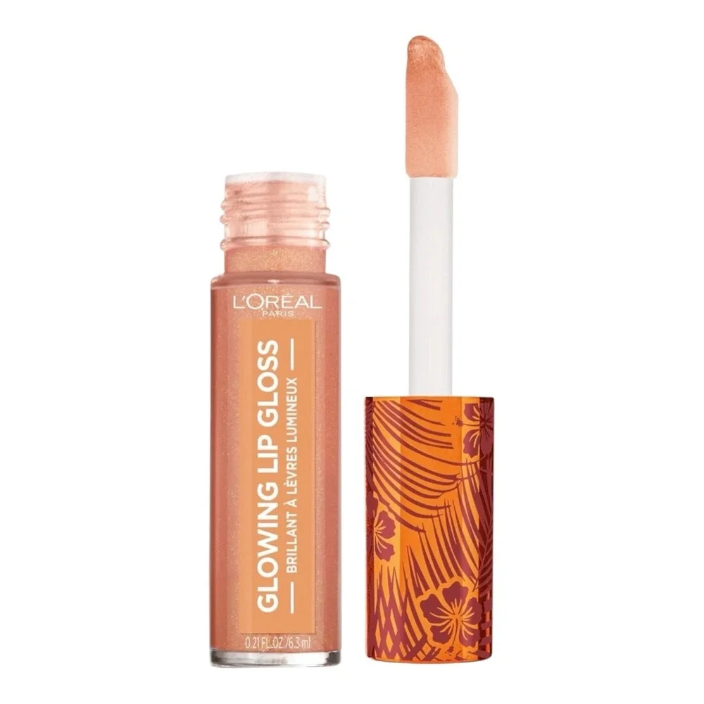L'Oreal Glowing Lip Gloss Shell We Dance 04 Shimmer Nude 2 Pack